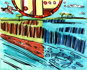 Cartoon expressionism from Stephen Myers, The Daytime Owl. Illustrated by David Le Batard.