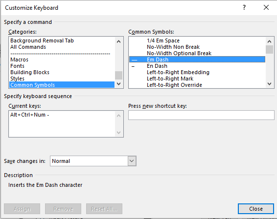 Keyboard shortcuts 3